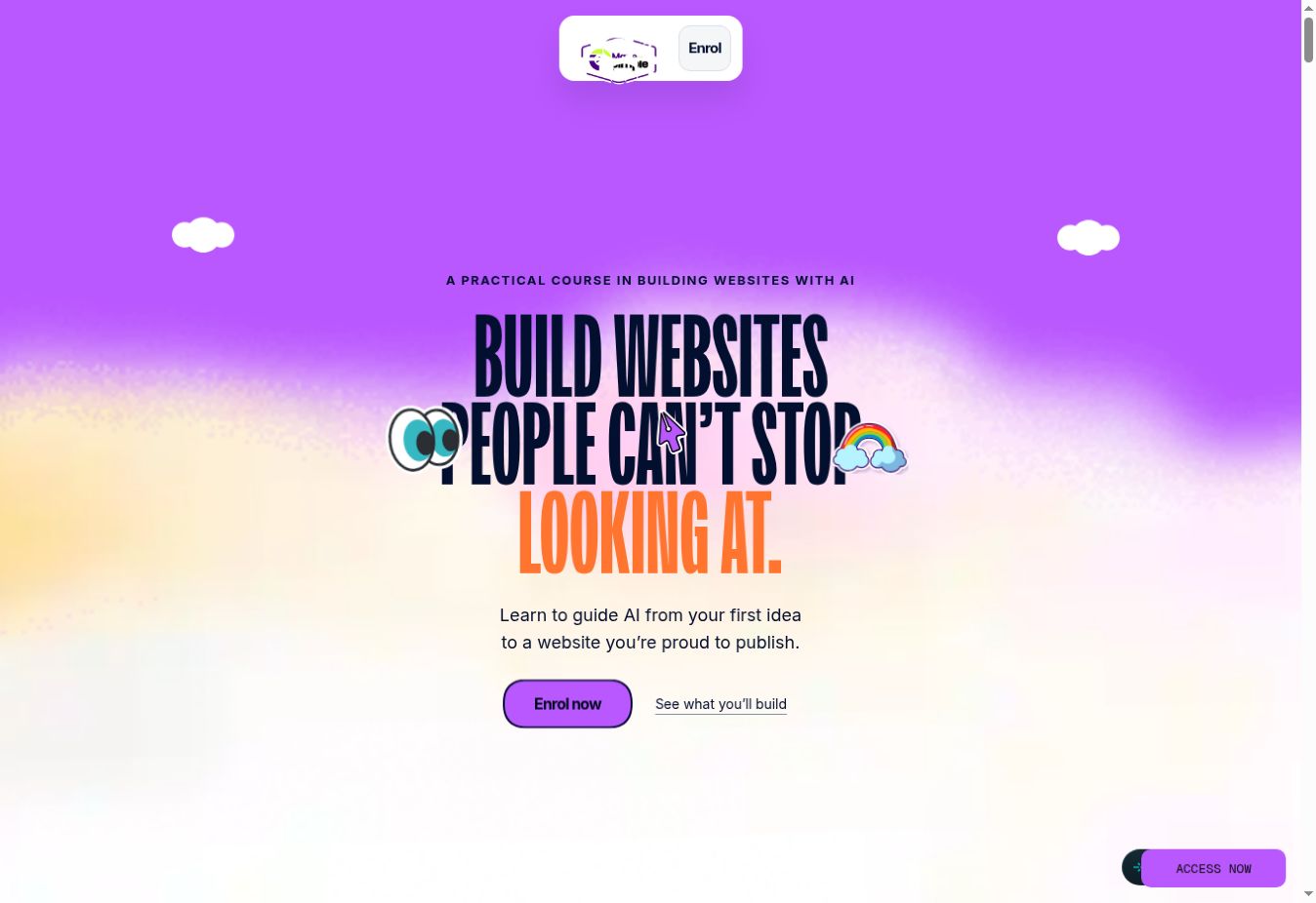 Instructor site example: the AI website-class landing page